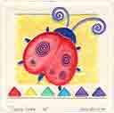 lady bug embossed insects and bugs, animals art for kids and children, insects and bugs animals gifts for babies and nurseries, paintings for baby and child, pictures for nursery and kids and fine art prints for child, baby and nursery by artists Jane Billman and Gregg Billman