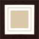 white and light tan mat with brown frame