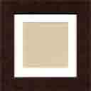 white and tan mat with brown frame