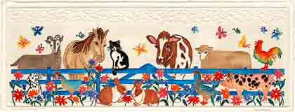 our animal friends farm animals art for kids and children, animals gifts for babies and nurseries, paintings for baby and child, pictures for nursery and kids and fine art prints for child, baby and nursery by artists Jane Billman and Gregg Billman